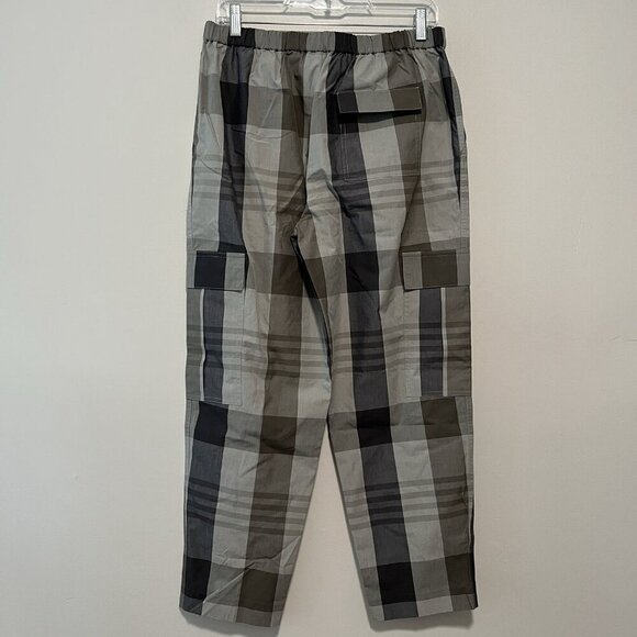 Theory‎ Easy Cargo Pant in Plaid Cotton Silk Multi Women's Size Medium - Picture 5 of 9
